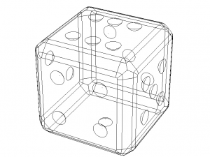 Green Marbleized Dice With White Pips 2in 3D Model