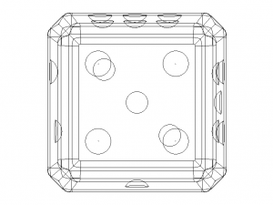 Green Marbleized Dice With White Pips 2in 3D Model