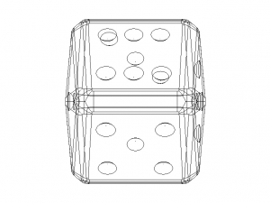 Green Marbleized Dice With White Pips 2in 3D Model