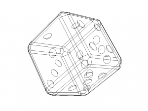 Green Marbleized Dice With White Pips 2in 3D Model
