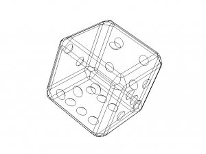 Green Marbleized Dice With White Pips 2in 3D Model