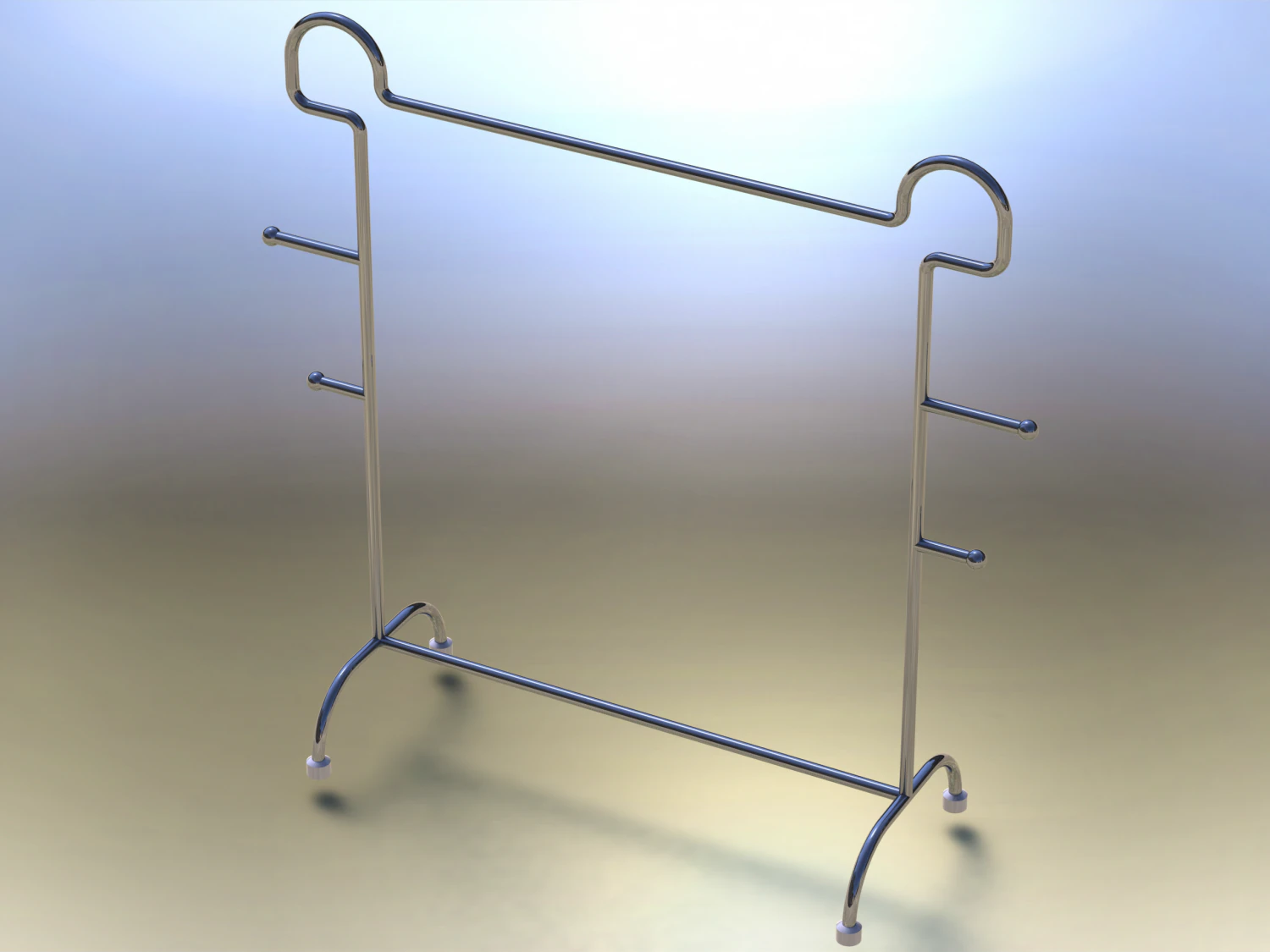 Stainless Steel Clothes Rack 3D Model .c4d .max .obj .3ds .fbx .stl .blend