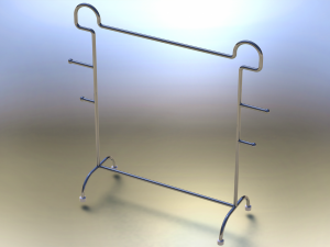 Stainless Steel Clothes Rack Model 3D