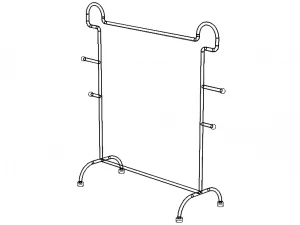 Stainless Steel Clothes Rack 3D Model
