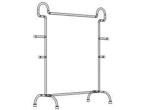 Stainless Steel Clothes Rack 3D Модель