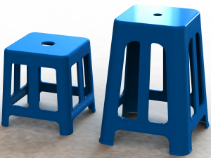 Blue Plastic Stool Modelo 3D