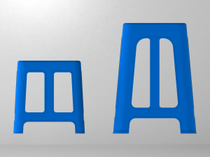 Blue Plastic Stool Modelo 3D