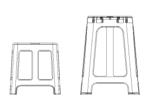 Blue Plastic Stool Modelo 3D