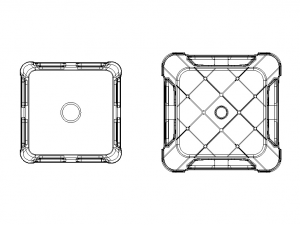 Blue Plastic Stool Modelo 3D