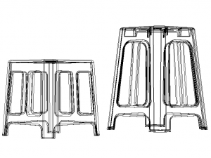 Blue Plastic Stool Modelo 3D
