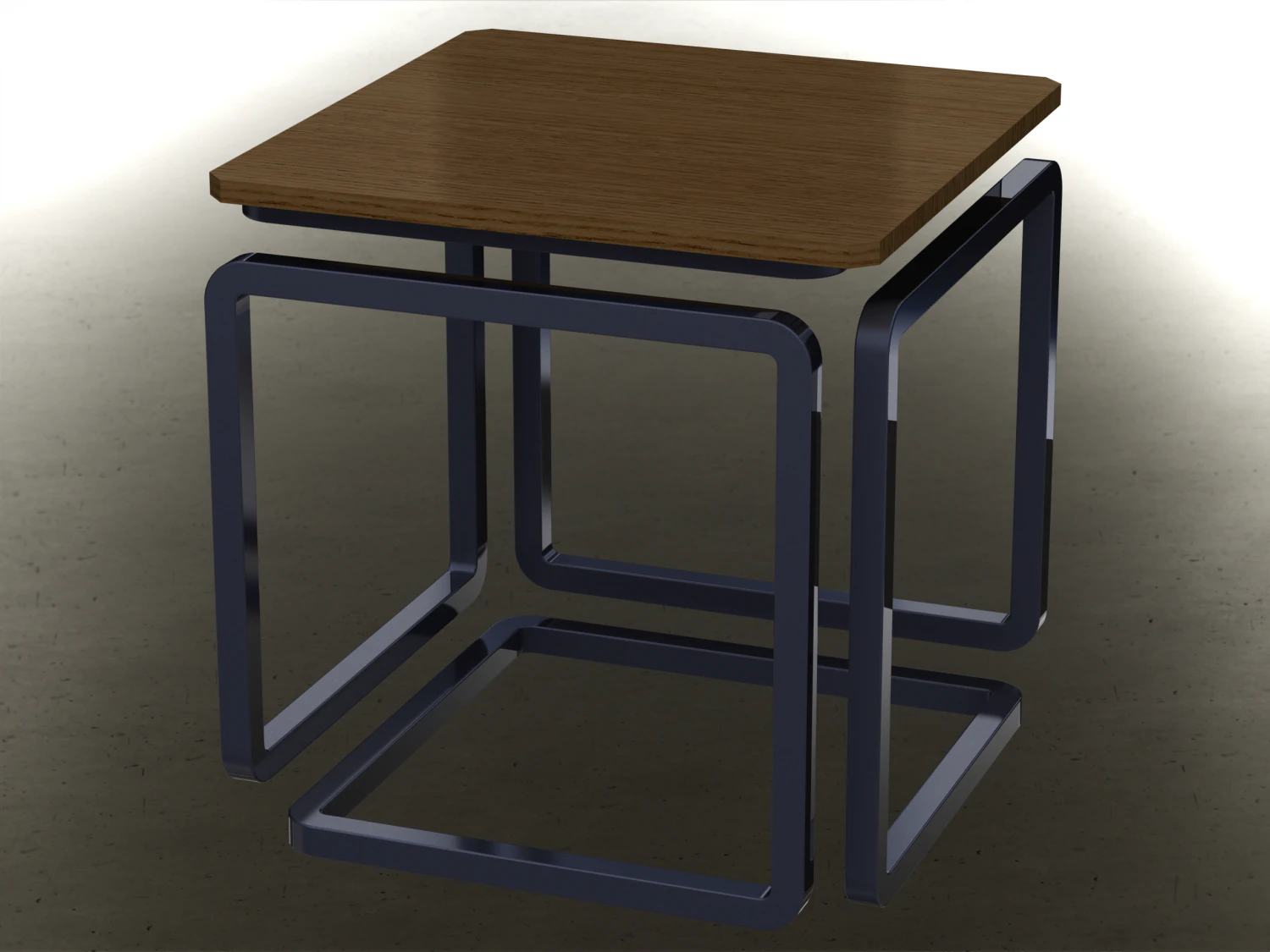 Infinity Cube Wood Table 3D Model .c4d .max .obj .3ds .fbx .stl .blend