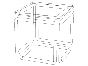 Infinity Cube Wood Table Modello 3D