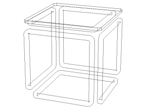 Infinity Cube Wood Table 3D Model