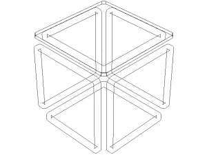 Infinity Cube Wood Table Modello 3D