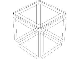 Infinity Cube Wood Table 3D Model