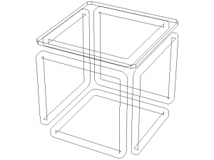 Infinity Cube Wood Table Modello 3D