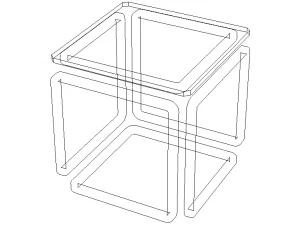 Infinity Cube Wood Table 3D Model