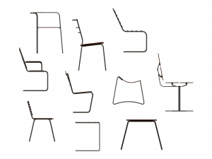 Steel Teak Garden Chair Collection 3D Model
