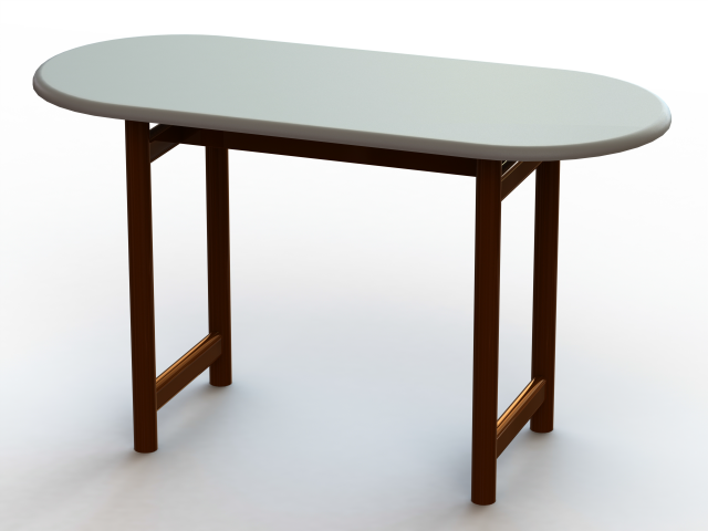 Oval Dining Table Model 3D .c4d .max .obj .3ds .fbx .stl .blend 