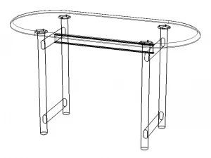 Mesa de comedor ovalada Modelo 3D