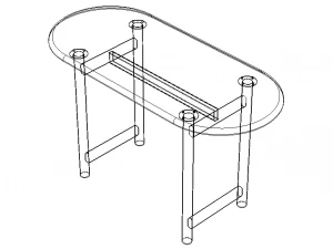 Mesa de comedor ovalada Modelo 3D