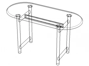 Mesa de comedor ovalada Modelo 3D