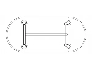 Mesa de comedor ovalada Modelo 3D