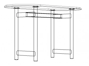 Mesa de comedor ovalada Modelo 3D