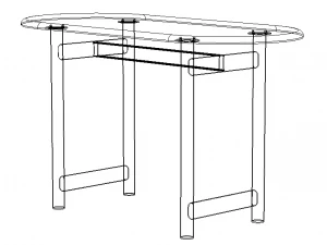 Mesa de comedor ovalada Modelo 3D