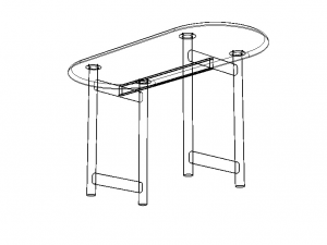 Oval Dining Table Model 3D