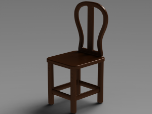Teak Classic Backrest Dining Chair 3Dモデル