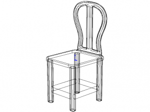 Teak Classic Backrest Dining Chair Model 3D