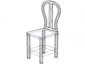 Teak Classic Backrest Dining Chair 3D Model