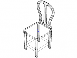 Teak Classic Backrest Dining Chair Model 3D