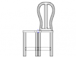 Teak Classic Backrest Dining Chair Model 3D