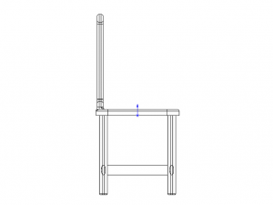 Teak Classic Backrest Dining Chair Model 3D