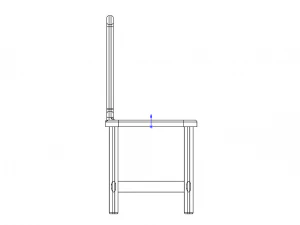 Teak Classic Backrest Dining Chair 3D Model