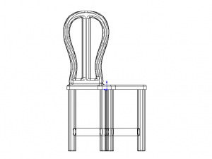 Teak Classic Backrest Dining Chair Model 3D