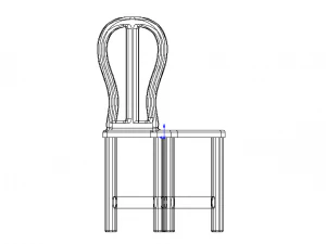 Teak Classic Backrest Dining Chair 3D Model