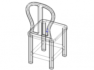 Teak Classic Backrest Dining Chair Model 3D