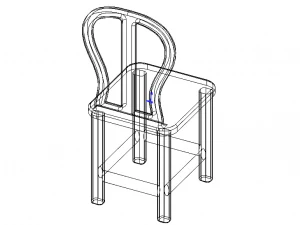 Teak Classic Backrest Dining Chair 3D Model