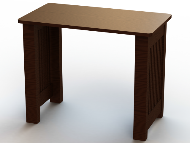 Solid Wood Writing Desk 3D-Modell .c4d .max .obj .3ds .fbx .stl .blend 