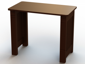 Solid Wood Writing Desk 3D Model