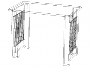 Solid Wood Writing Desk 3D-Modell