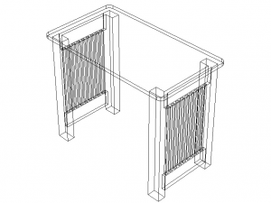 Solid Wood Writing Desk 3D-Modell