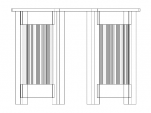 Solid Wood Writing Desk 3D-Modell