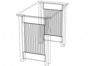Solid Wood Writing Desk 3D-Modell