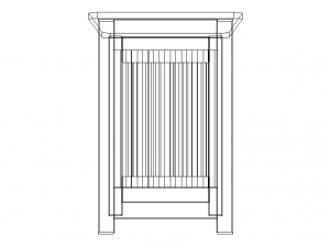 Solid Wood Writing Desk 3D-Modell