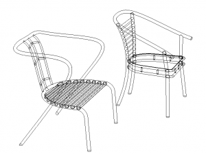 Exterior Metal Chair 3D Model