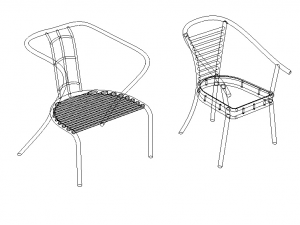 Exterior Metal Chair 3D Model